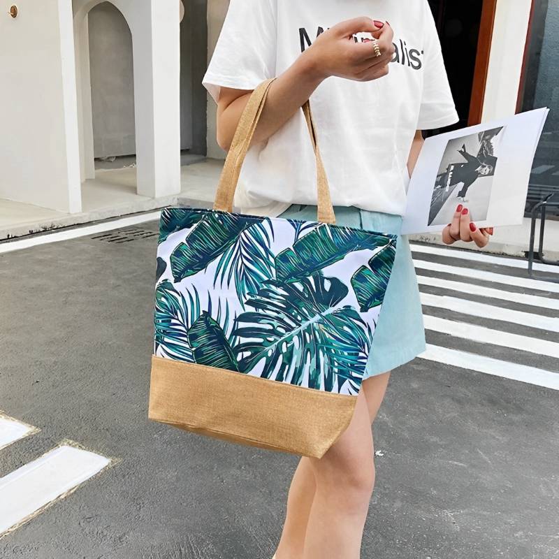 Large Beach Tote Bag With Zipper
