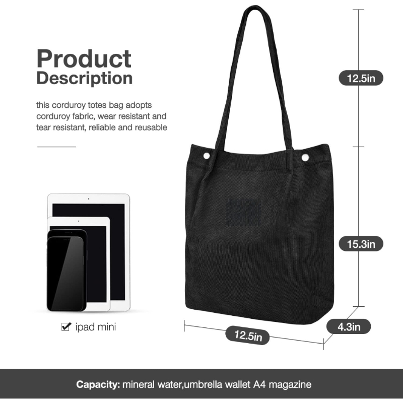 Large Black Tote Bag